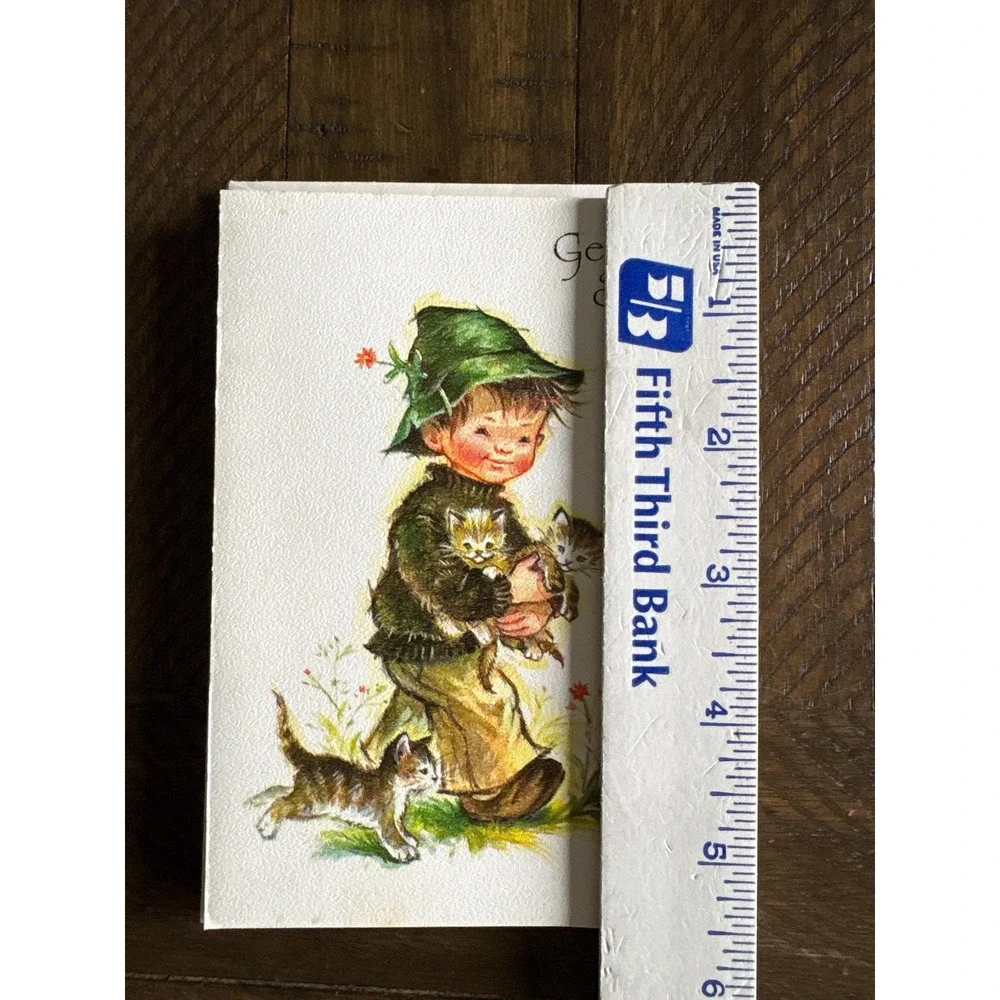 4 VTG Coronation USA‎ Get Well Soon 1950's Greeting Card Dutch Holland Unsigned
